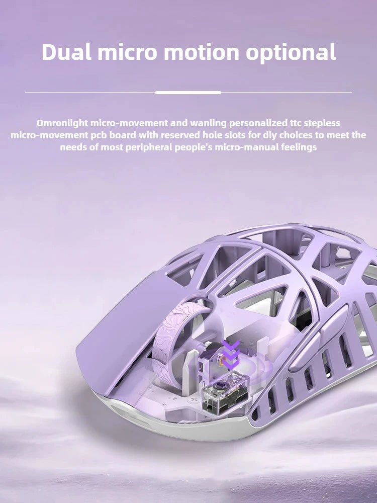 Wlmouse Mini Pro professionell mus i lätt magnesiumlegering, trådlös gamingmus med tre lägen, 8K polling rate, PAW3950, DPI30000