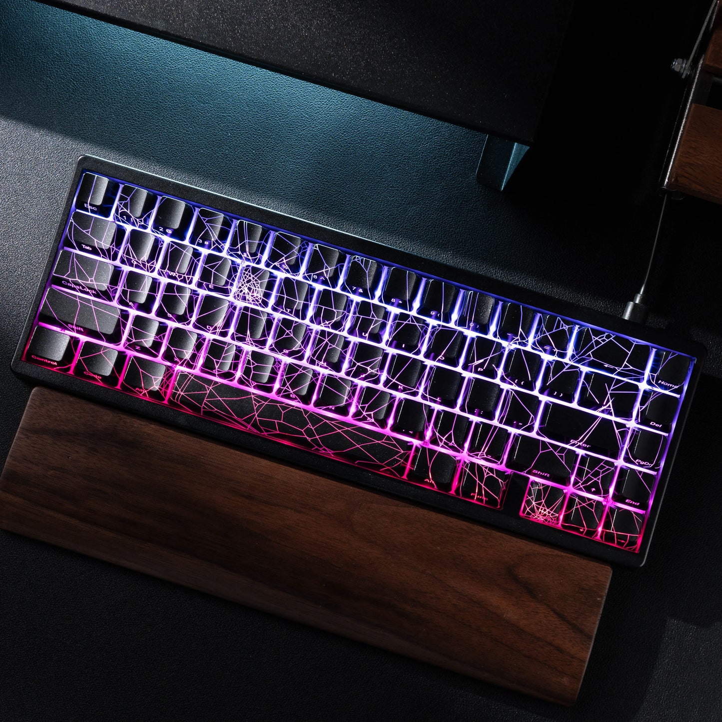 Teclado XVX Spider Web M67 JadeStone com Teclas IMD-Tech, Ligação Tri-Mode e Retroiluminação RGB Personalizada 60%