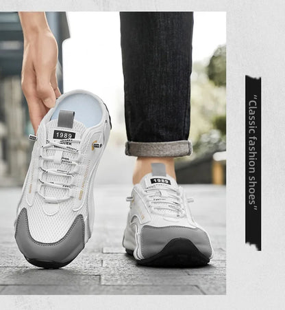 Grands chaussons pour hommes été respirant maille pantoufles mode chaussures décontractées à semelles souples pour hommes baskets légères Zapatos De Hombre