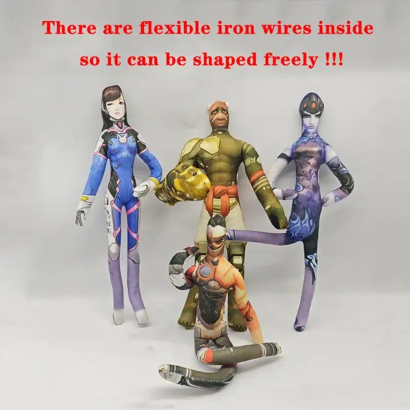 26 cm, varie posture, corpo flessibile in filo metallico, personaggi anime e del gioco Overwatch: D.Va / Doomfist / Genji / Widowmaker, peluche, bambola di peluche