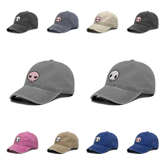 Retro Washed Distressed Baseball Cap Skull Embroidered Dad Hat Men Women Casual Adjustable Outdoor Sun Hat 260617