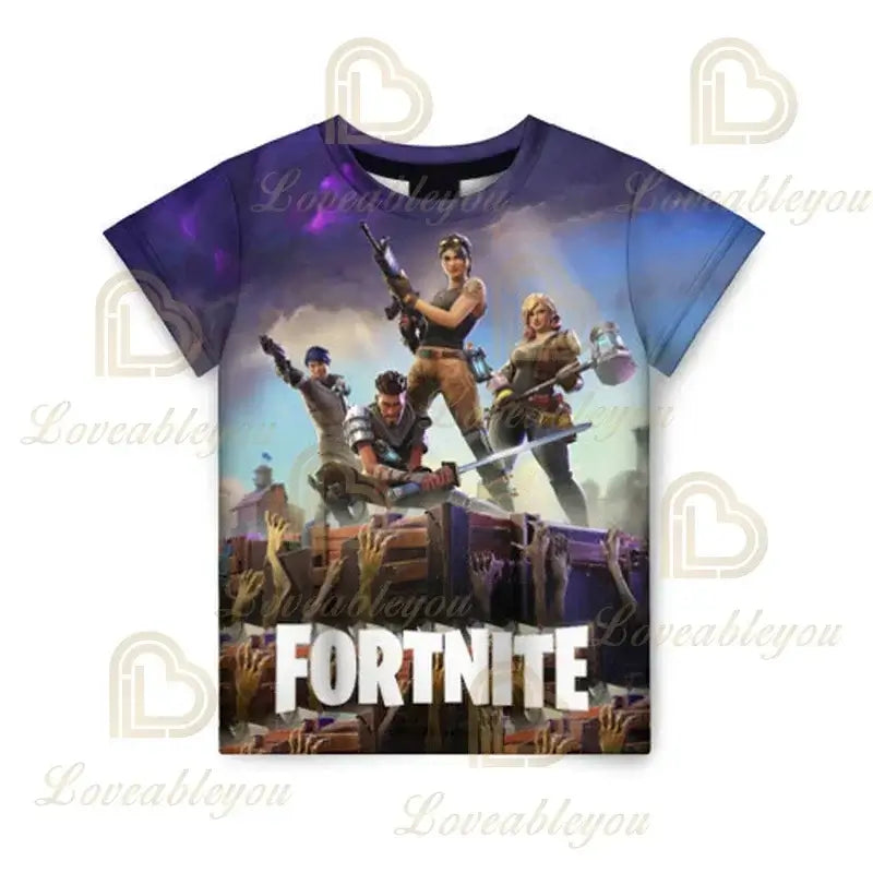 Battle Royale 3D Fortnite T-shirt Tees Men and Women Boys Girls Victory Cartoon Tops Teen Clothes Kids Hero Game Tees Tops