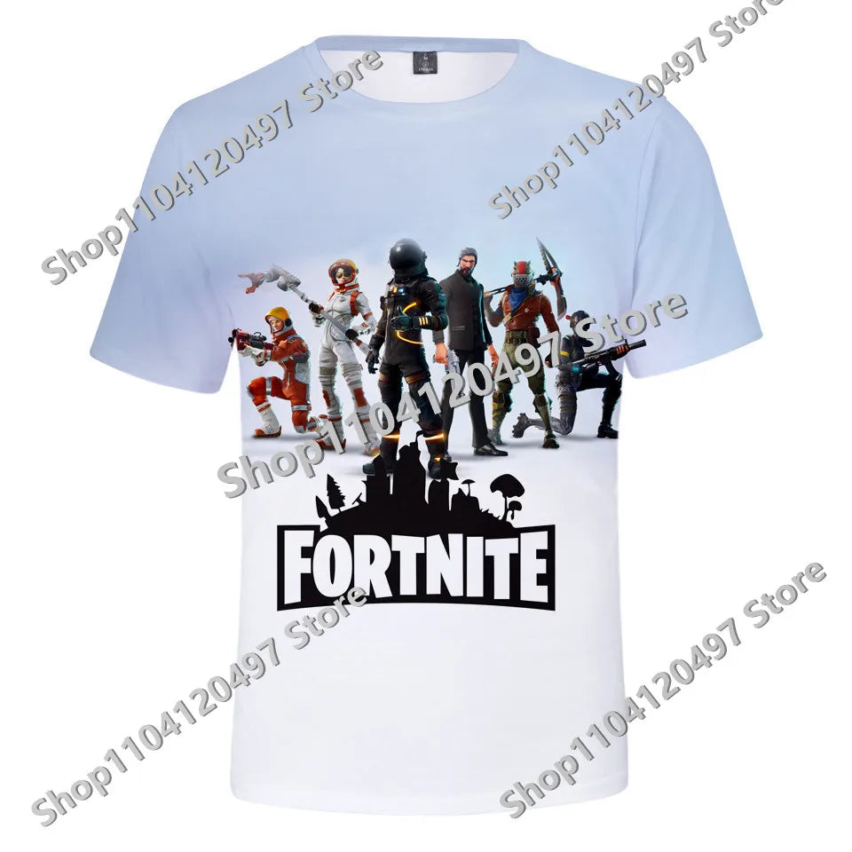 Japán anime Fortnite nyári póló férfiaknak és nőknek, Battle Royale, rövid ujjú, hétköznapi, kényelmes, laza Harajuku streetwear