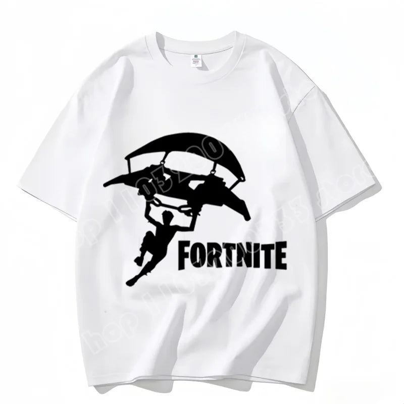 Fortnite Crew Neck T Shirt Unisex Adult Game Dance Fashion New Pure Cotton Short Sleeve Tops Perfect for Casual Wear Vacations