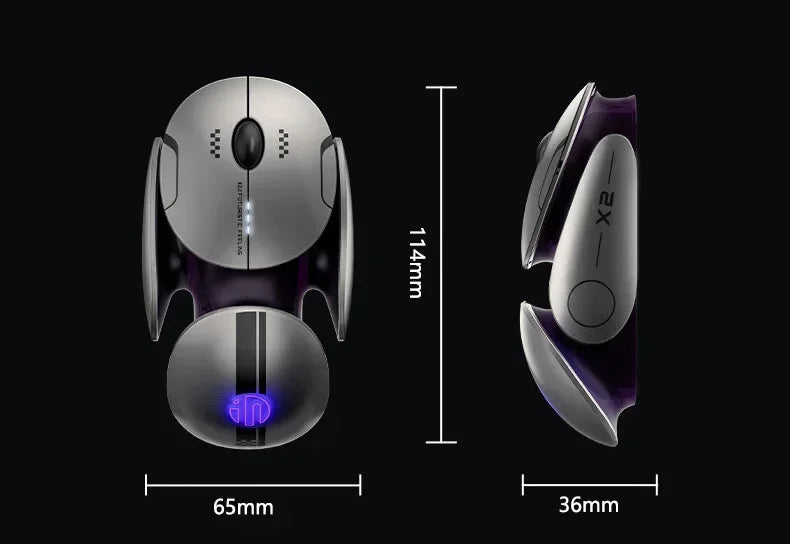 Inphic X2 Tri-Mode Metal Bluetooth Wireless Mouse Silent Rechargeable E-Sports Backlight Gaming PC Laptops Accessories Gift
