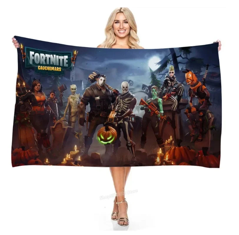 Fortnites Beach Towel Game Fortress Night Digital Printing Rectangular Shower Towel Microfiber Bath Towels Adult Travel Vacation