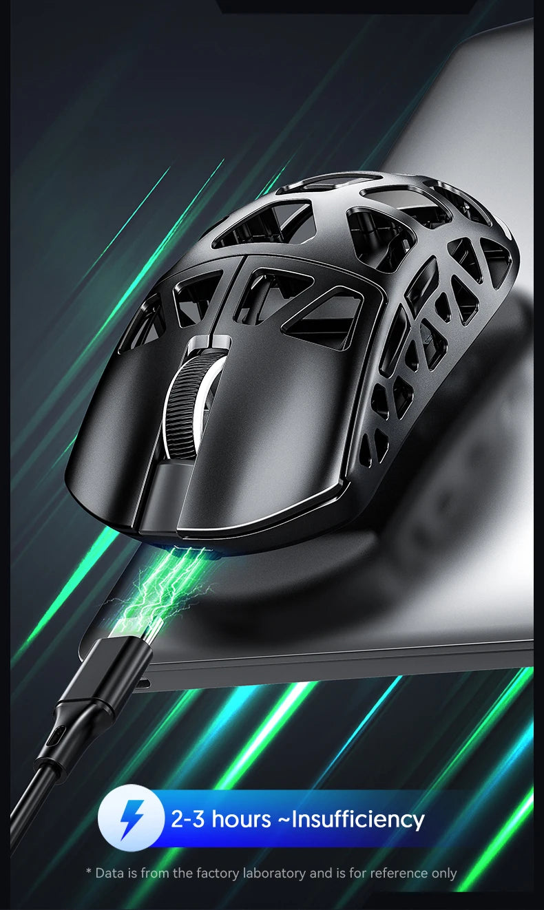 Mouse de gaming ATTACK SHARK R3 din aliaj de magneziu cu structură tip fagure, ultra-ușor, 8K Hz, senzor PAW3395, 26000 DPI, carcasă ergonomică
