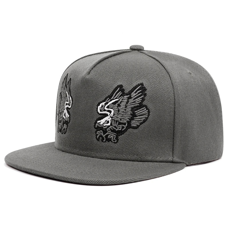 „Lion Eagle“ siuvinėta mados vyriška gatvės stiliaus hiphopo kepurė, beisbolo kepurė, moteriška laisvalaikio ir sporto kepurė nuo saulės, plokščia krašto kepurė