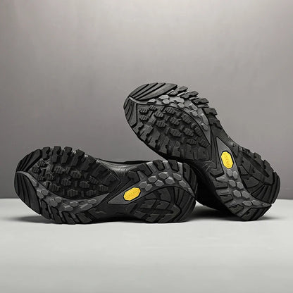 HIKEUP Botas de senderismo altas para hombre, calzado de invierno para exteriores con cordones, antideslizantes, deportivas y casuales, botas de trekking de ante cálidas para hombre