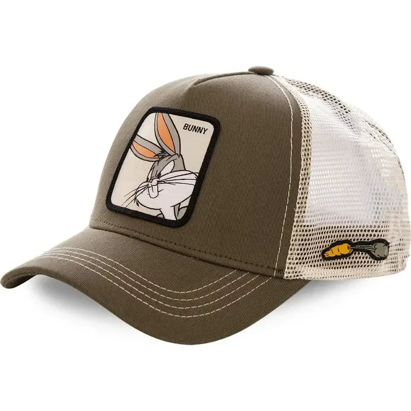 Hot Sale Unisex Anime Cartoon Cap High Quality Embroidered Patch Draw Baseball Cap Male Female Trucker Hat Mesh Hats Sun Hat