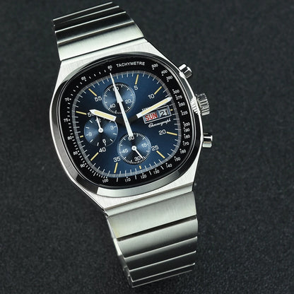 Hruodland new 2025 new 0S00 retro men's quartz chronograph sapphire stainless steel waterproof 5Bar luminous C3 reloj hombre