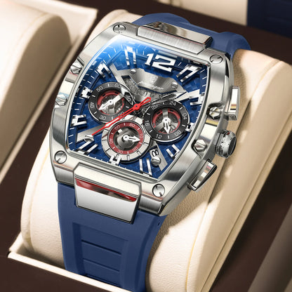 POEDAGAR Fashion Brand Men's Watch Luminous Waterproof Date Sports Male Watch Chronograph Silicone Quartz Watches For Man Reloj