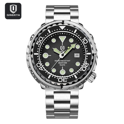 QINGXIYA Sports Men Quartz Watch Silicone Strap Waterproof Luminous Date Wristwatch Mens Military Clock Man Relogio Masculino
