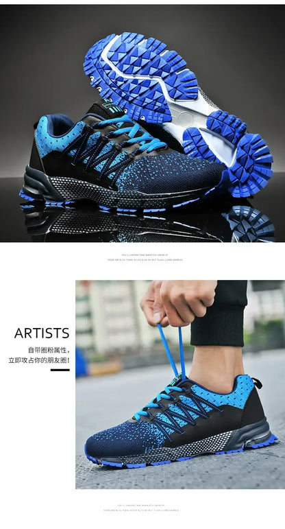 2025 Thick Soled Sports Shoes Youth Mesh Breathable Running Shoes Trend Spring Summer Korean Large Black and White Shoes walk