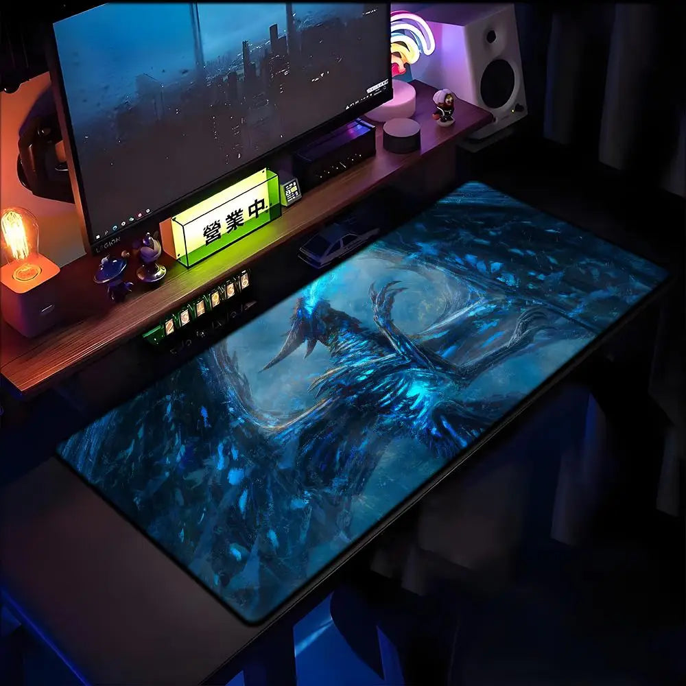 World of Warcraft Lich King-musemåtte til PC, HD-anime-gamingtilbehør, tastatur-musemåtte til laptop, XXL, gaming-skrivebordsmåtte