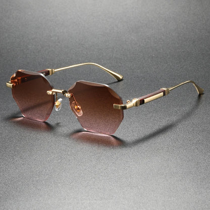 Trendy and Stylish Geometric UV-Protective Sunglasses - Fashionable Luxury Polygonal Gradient Sunglasses