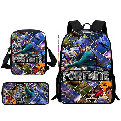 Hot Game Design Child Backpacks Shoulder Bag Pencil Case F-FortniteS Pupil Large Capacity School Bags for Boys Girls Best Gift
