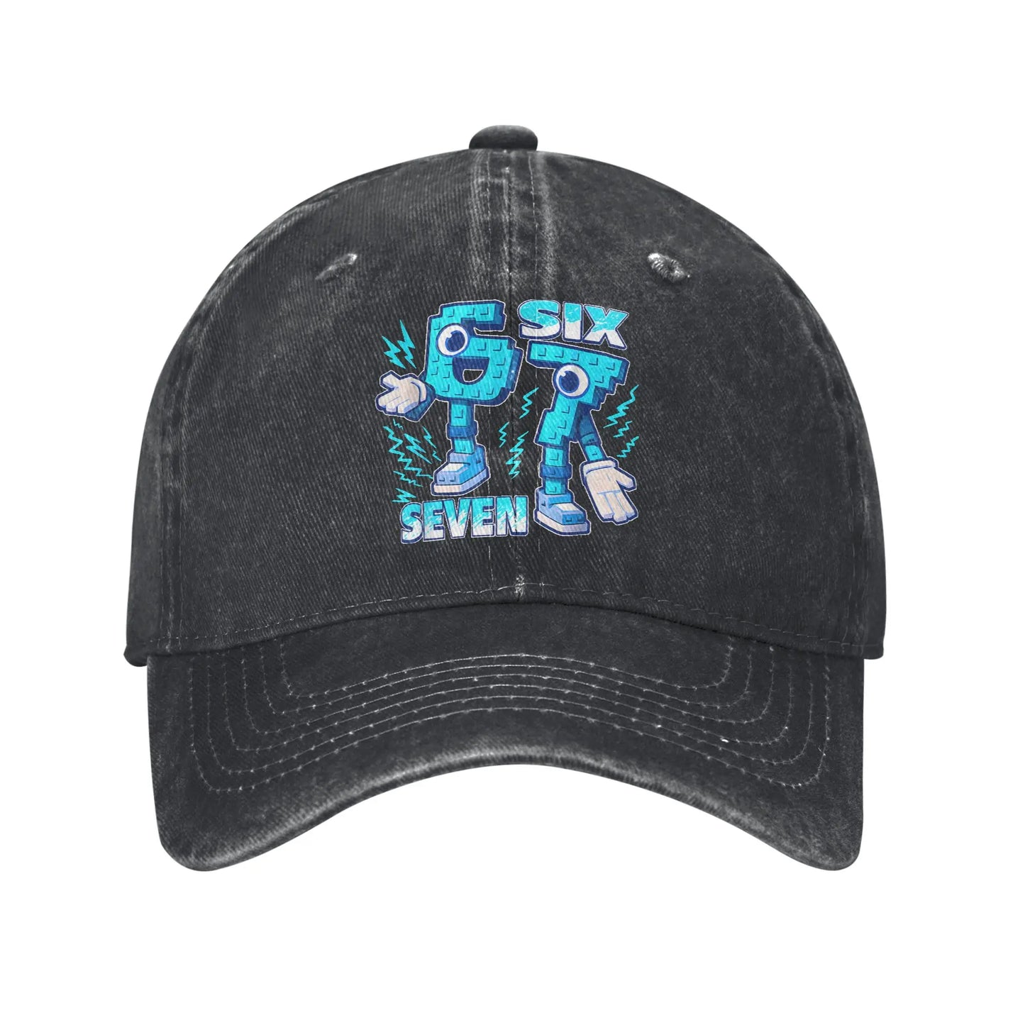 Funny Meme 67 Six Seven 6 7 Italian Brainrot Baseball Cap Sun Outdoor Sports Washed Trucker Hat Male Classic Design Baseball Cap