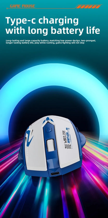 Wireless Gaming Mouse Bluetooth 5.4 Dual-Mode 2.4G Wireless Mouse Rechargeable 1600DPI Ergonomic Gamer Mice For PC Office Laptop