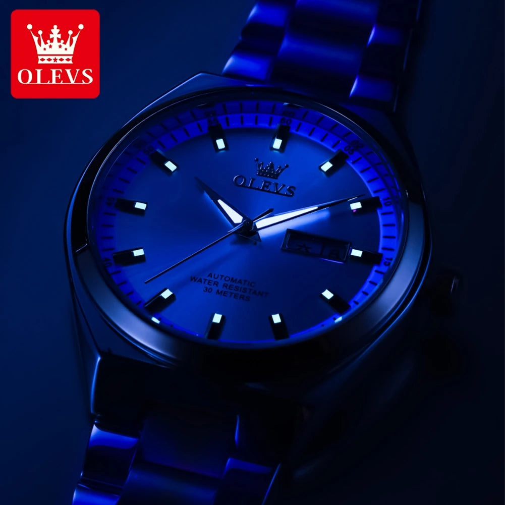 OLEVS Top Brand Luxury Automatic Watches Men Waterproof Watches 316L Steel Business Mechanical Men's Watch relogios masculino
