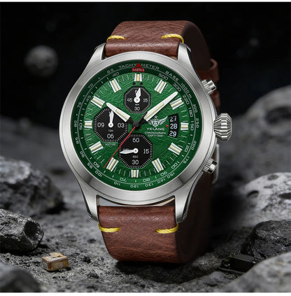 YELANG V1029S Men's Quartz Watch 42mm Japan OS10 Movement T100 Luminous 100M Waterproof Sports Military Style Watches Sapphire