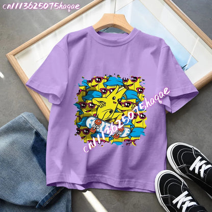 Fortnites Children T-Shirts Anime Printed Figures Tops Cartoon Fortress Night Summer Clothes Girls Short Sleeves Pullover Tees
