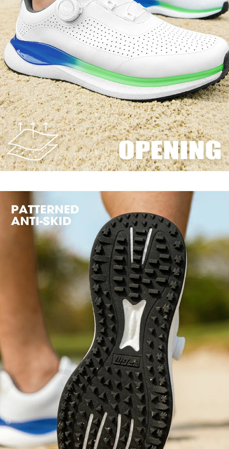 PGM Golf Sneakers sportive da uomo con intersuola super morbida in popcorn, lacci con pomelli, antiscivolo e traspiranti