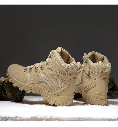 Botas tácticas mejoradas de entrenamiento de combate para hombre, calzado outdoor para camping antidesgaste de respuesta rápida, zapatillas de senderismo para pesca y caza para hombre