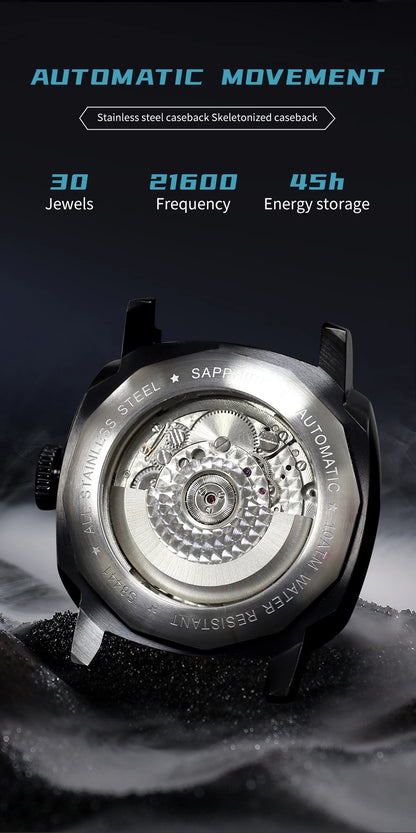 SEAKOSS 45mm Diving GMT Watch Automatic Mechanical Wristwatches Seagull ST2557 Movement 100M Luminous Calendar Men's Watches