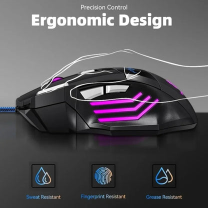 G6 USB -langallinen pelihiiri, 7 painiketta, vieritysrulla, säädettävä 5500DPI optinen ergonominen e-urheiluun tarkoitettu hiiri kannettavalle tietokoneelle, PC:lle ja Xiaomille