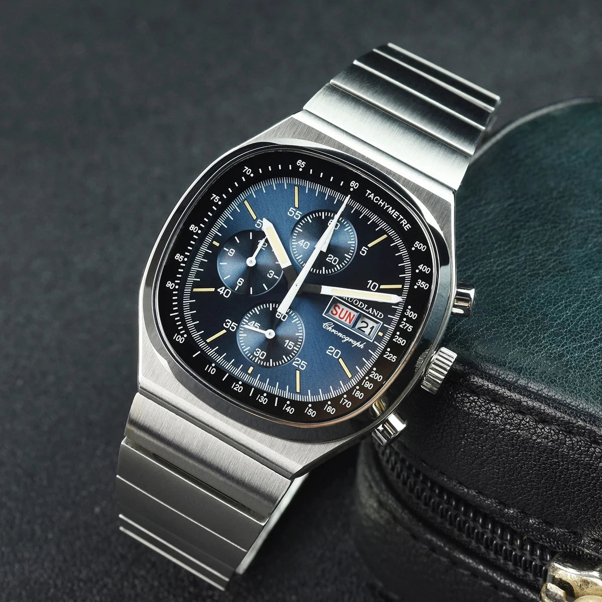 Hruodland new 2025 new 0S00 retro men's quartz chronograph sapphire stainless steel waterproof 5Bar luminous C3 reloj hombre