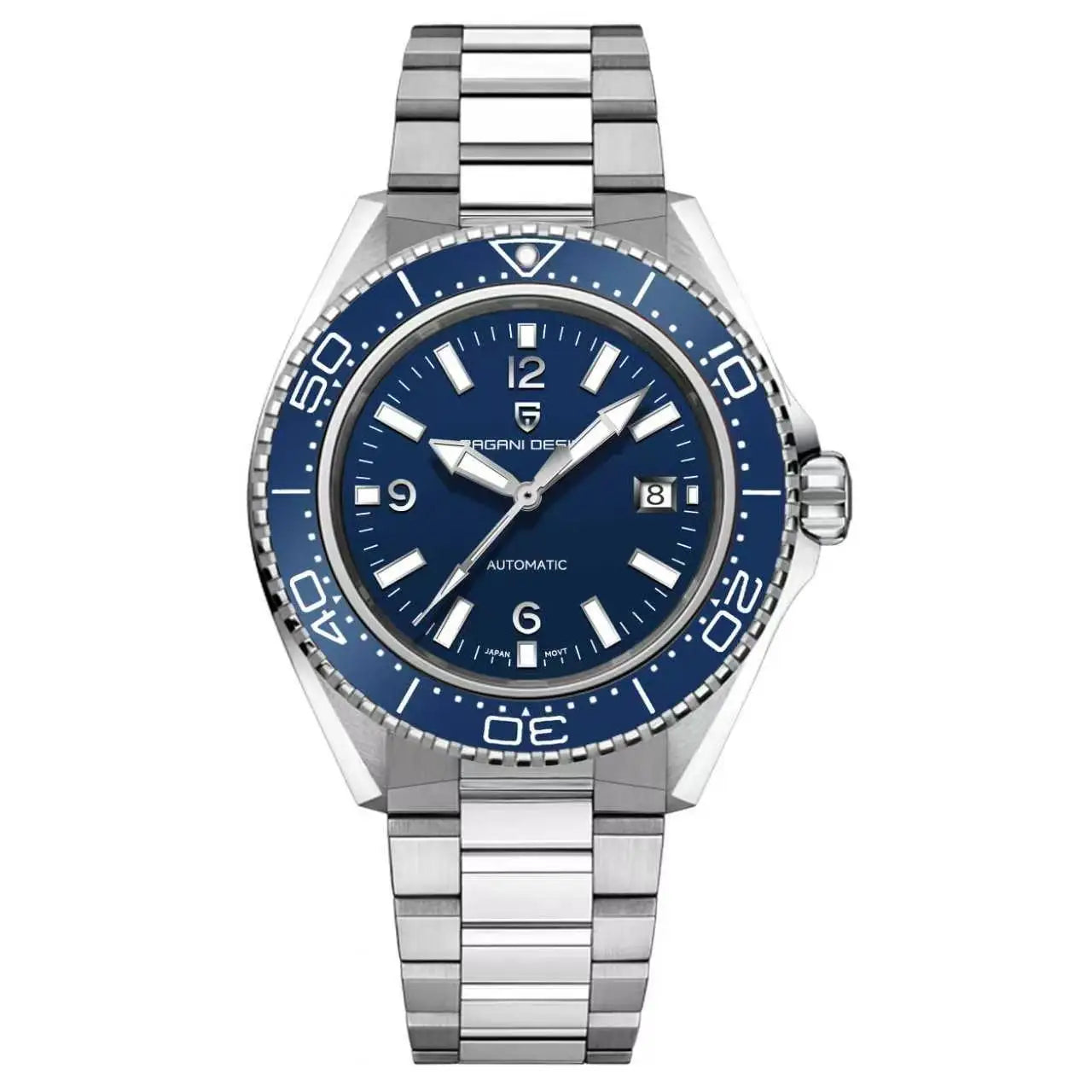 Pagani Design New Men's Mechanical Watch Luxury Sapphire Stainless Steel 100m Waterproof Ceramic bezel Automatic Watch