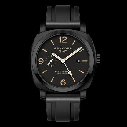 SEAKOSS 45mm Diving GMT Watch Automatic Mechanical Wristwatches Seagull ST2557 Movement 100M Luminous Calendar Men's Watches