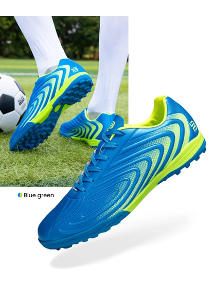 Baasploa Chaussures de football professionnelles pour homme, chaussures de sport d'entraînement antidérapantes pour l'extérieur, chaussures de football légères en cuir pour homme, Chuteira Campo