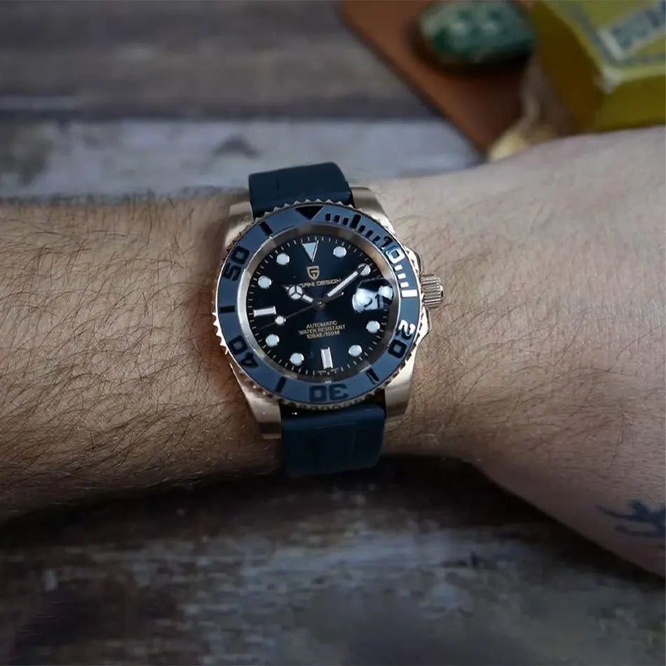 New PAGANI DESIGN 40mm Men's Wristwatch 100M Waterproof Mechanical Watches Ceramic bezel Sapphire Glass Automatic Men Watch 1651