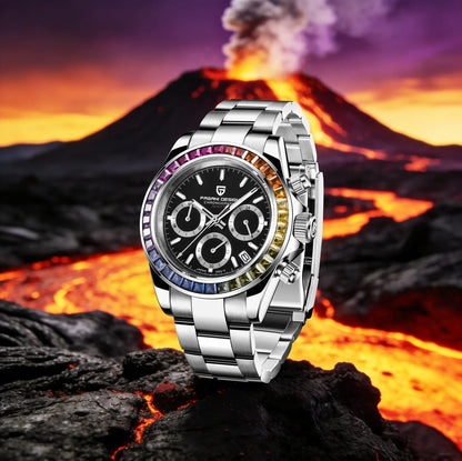 PAGANI DESIGN Men Exquisite Quartz Watch Luxury Choice VK63 Sapphire Mirror Stainless Steel Calendar Small Three-Pin Chronograph