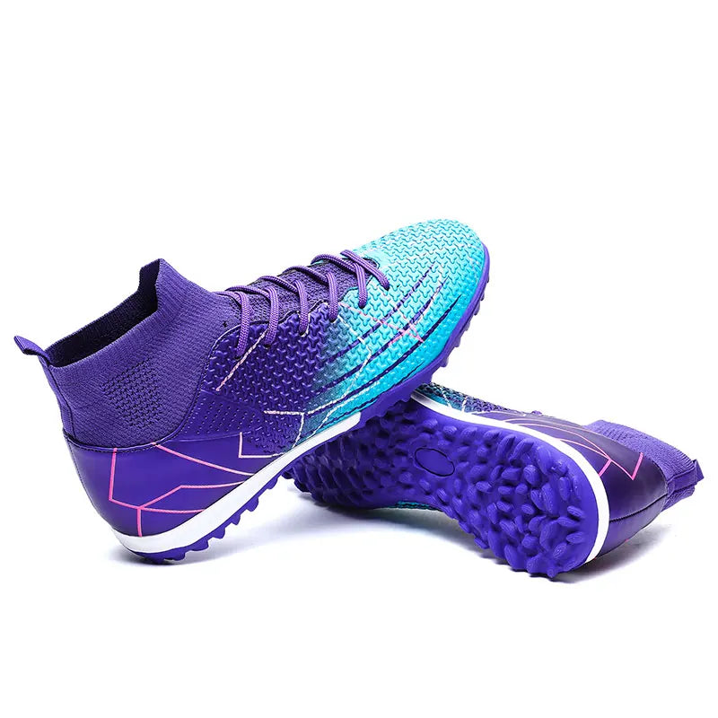 Nouvelles chaussures de Football professionnelles haut en cuir d'herbe artificielle jeunes étudiants chaussures de Football d'entraînement pour hommes et femmes sport