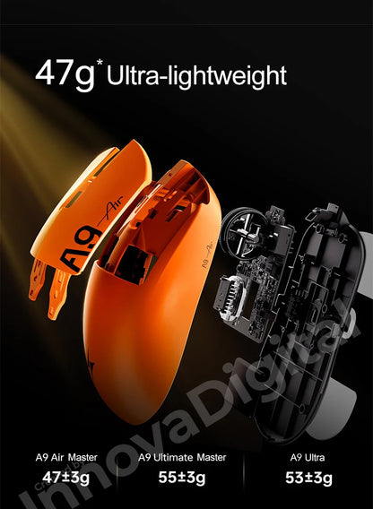Bezprzewodowa mysz gamingowa ATK Dragonfly A9 Ultimate A9 Air PAW3950 ultralekka ergonomiczna mysz e-sportowa FPS dla graczy CSGO A9 Ultra