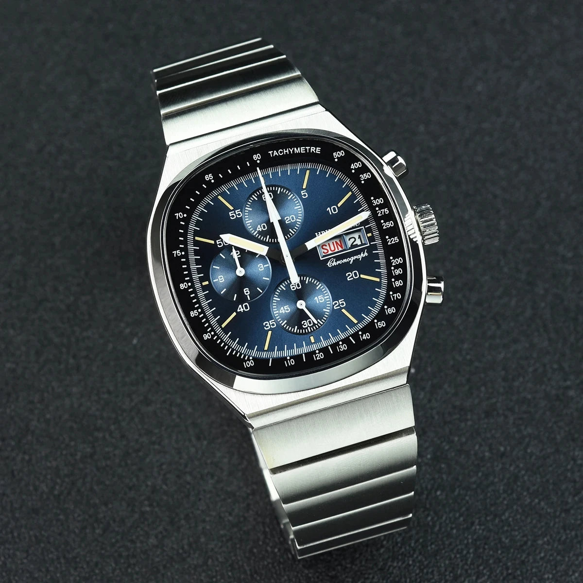 Hruodland new 2025 new 0S00 retro men's quartz chronograph sapphire stainless steel waterproof 5Bar luminous C3 reloj hombre