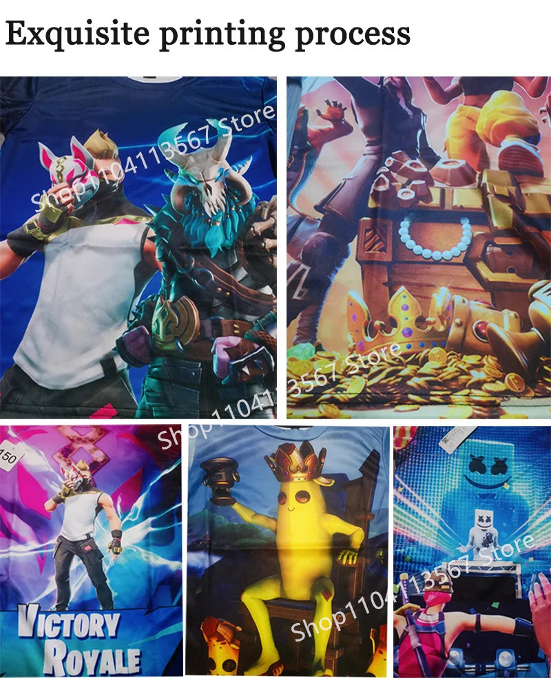 Battle Royale majica Fortnite T-shirt Victory Cartoon topovi za tinejdžere, dječja odjeća Hero Game Fortress Night 3D za dječake i djevojčice