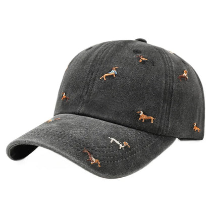 New puppy retro spring and autumn fashion washed Auteng soft top baseball cap, street worn new duckbill hat with embroidery