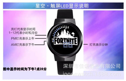 Fortnite Watch Cute Fashion  Cartoon Personalized Kawaii Touch Night Light LED Student Electronic Watch Gift for Friends