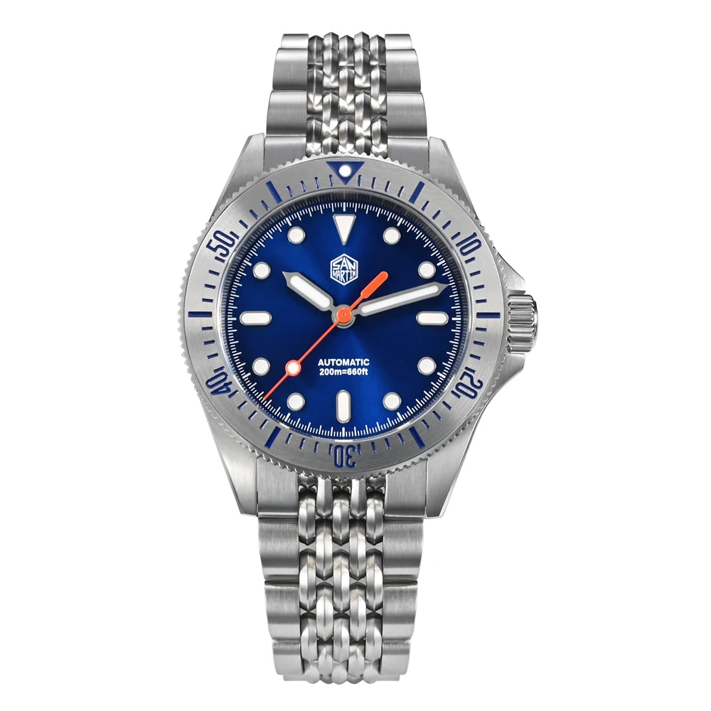 San Martin Original Design 38.8mm Upgrade Diver Watch Sunburst Enamel Dial NH35 Automatic Mechanical Luxury Waterproof 200m Lume