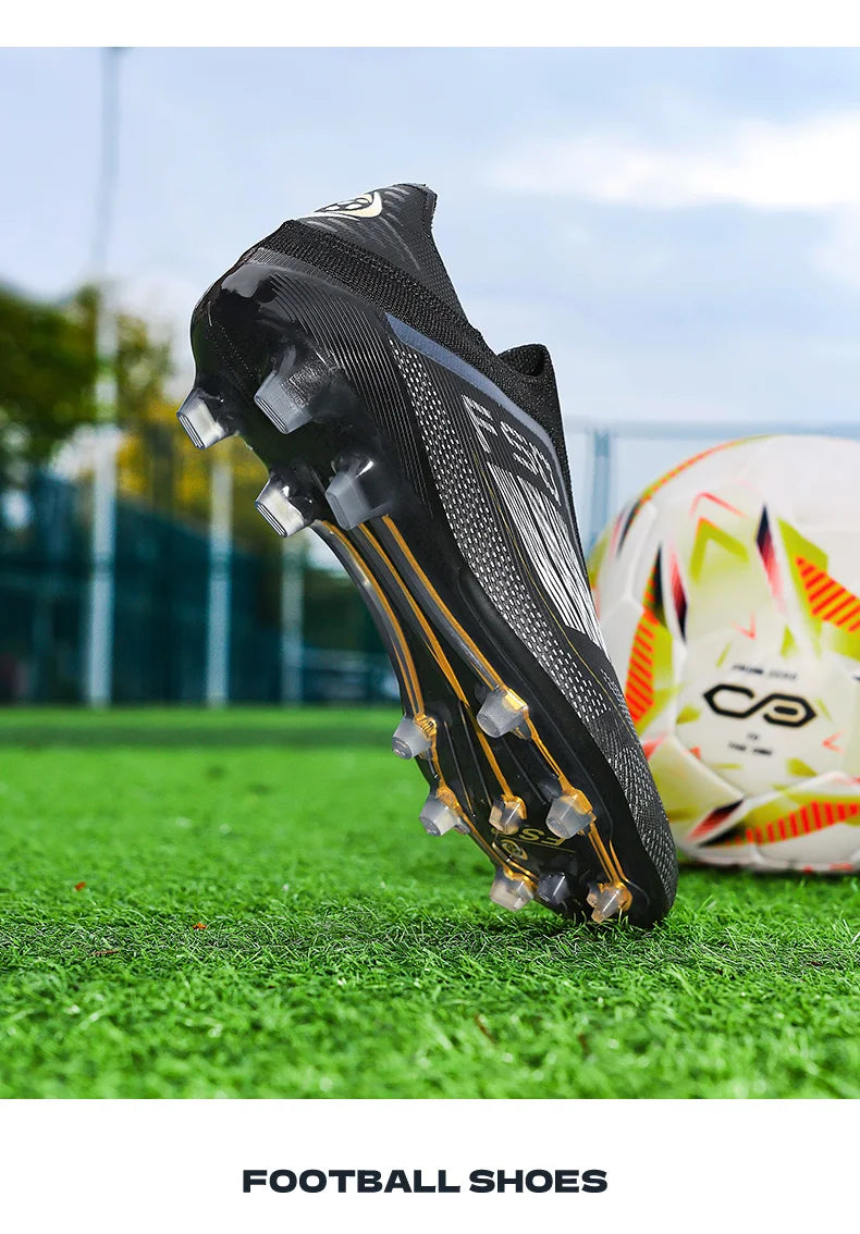 Men Football Boots Futsal Ultralight Soccer Shoes Training TF Match Long Spikes Breathable Indoor Sneakers Cleats Drop Shipping