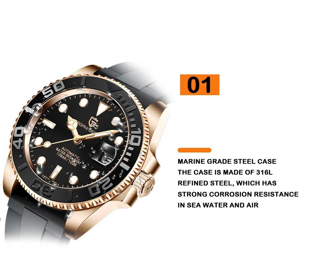 PAGANI DESIGN V2 Japan movement Luxury Men Mechanical Watch 40MM Ceramic bezel AR Coated Sapphire Glass Automatic Watch For Men