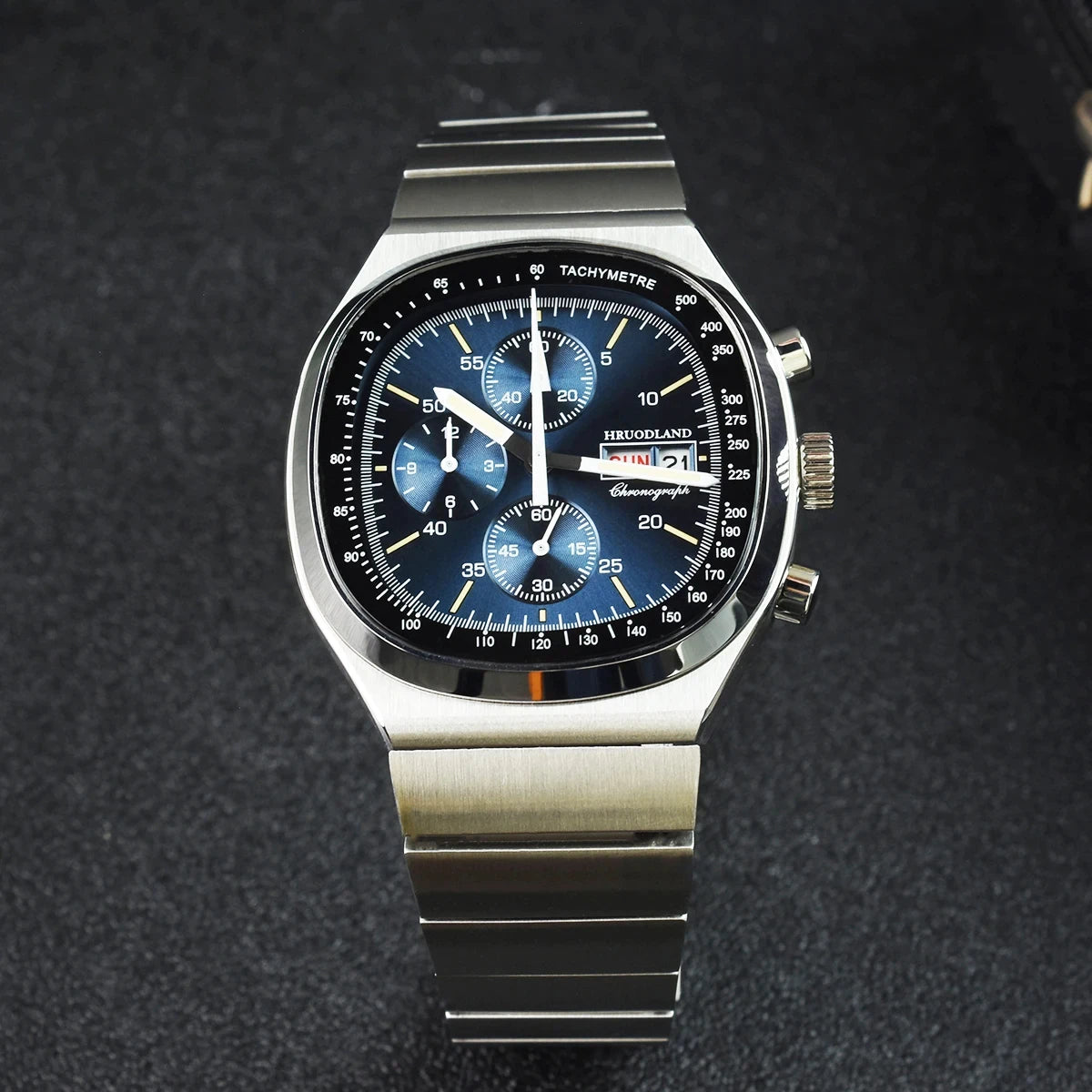 Hruodland new 2025 new 0S00 retro men's quartz chronograph sapphire stainless steel waterproof 5Bar luminous C3 reloj hombre