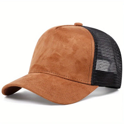 New men's and women's universal mesh suede work cap, men's baseball cap, breathable sports cap for spring and summer.
