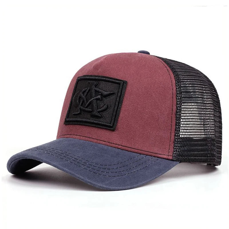 Eenvoudige, modieuze, ademende mesh-pet met 'CA'-borduursel, hiphop-pet, pet voor dagelijks gebruik en vrije tijd, decoratieve pet, unisex baseballpet