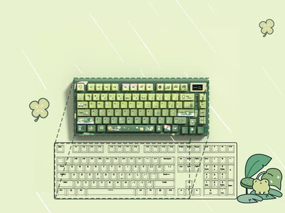 Womier SK80 Green Keyboard Gasket Mounted RGB Hot Swap with Color OLED Display 75% Mechanical Gaming Keyboard for PC