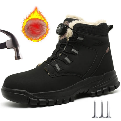 Bottes de sécurité imperméables pour hommes, chaussures de travail Parker en acier, bouton rotatif, chaussures de protection, taille 47, 48, hiver
